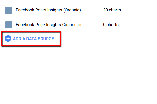 Bottom of the added resources list showing the '+' to add more data sources